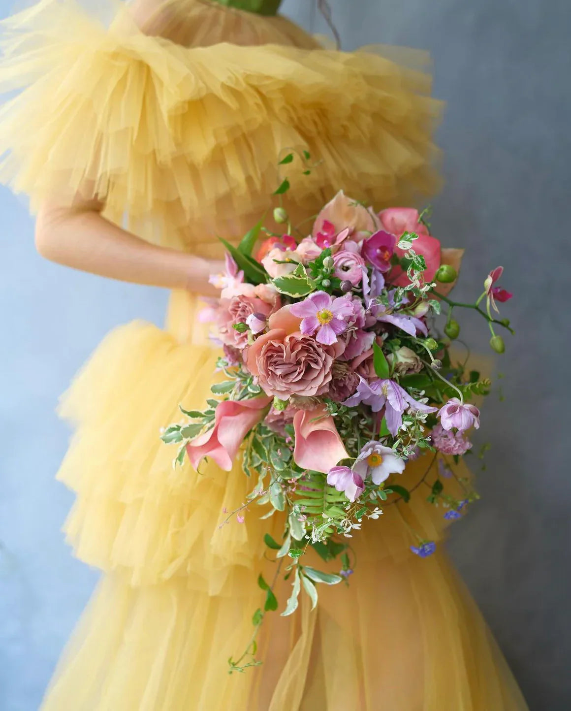 Yellow wedding dress